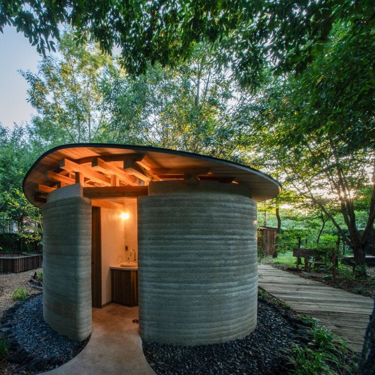 toiletowa bio toilet tono mirai architects rammed earth japan SQUARE
