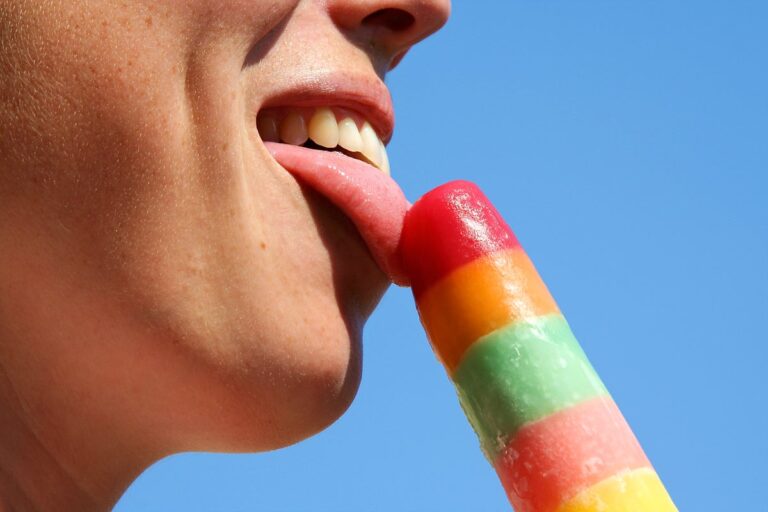 licking ice pop