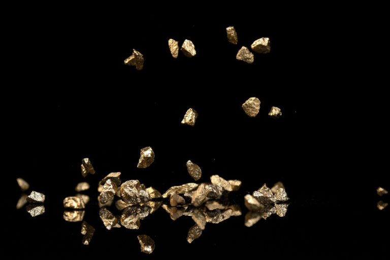 Gold nuggets onblack